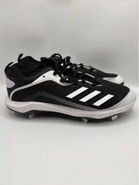 Adidas Icon 6 Bounce Metal Baseball Cleats Black White Mens Size 12.5 EG7603 NWT